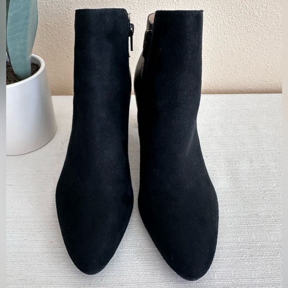 New Life Stride Gergianna Black Faux Suede Heeled Ankle Booties Women’s 8M - Picture 2 of 12